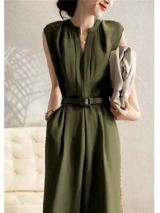 Elegant Pure Color Slimming Jumpsuit For Women Green - Shop at LoveMi
