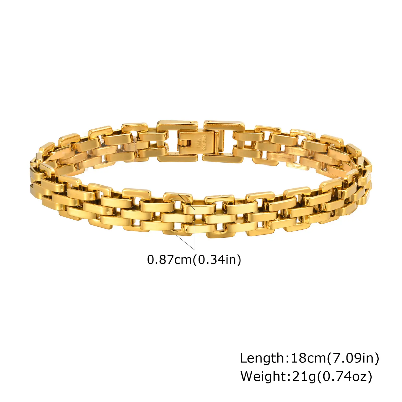 Fashion Simple Men's Wide Surface Stainless Steel Bracelet