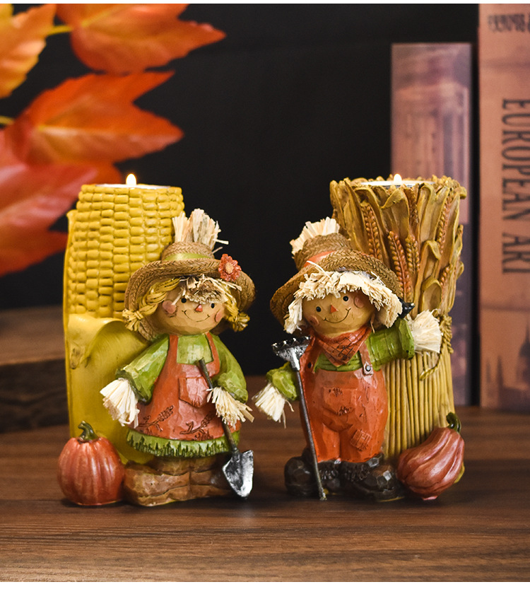 Title 7, Harvest Festival Resin Craft Ornament Scarecrow...