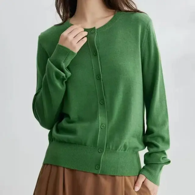 Spring And Autumn Fashion Temperament Wild Thin Bottoming Top For Women Dark Green - Shop at LoveMi