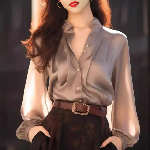 Chic And Beautiful Small Top Gray Shirt Women Gray - Shop at LoveMi