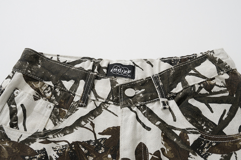 Loose American Retro Camouflage Workwear Wide Leg Pants - Image 10