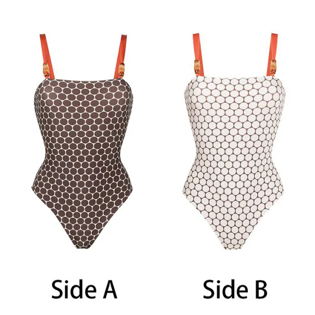 Printed High grade Double sided One piece Swimsuit Suit Female European And American Swimsuit L - Shop at LoveMi