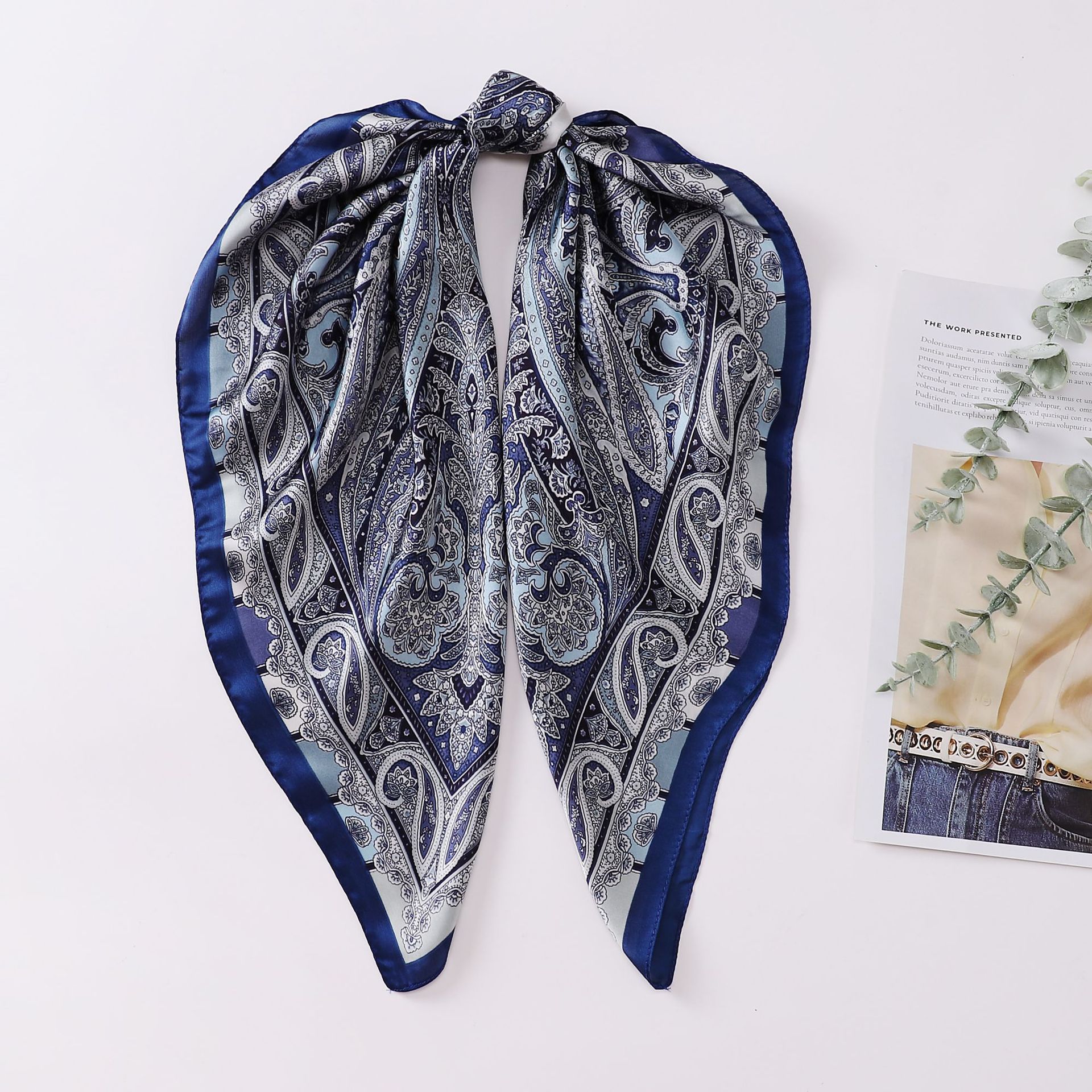 Printed Scarf Silk-like Fashion Shirt Scarf Scarf - Image 3