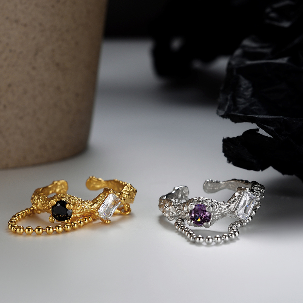 Fashion Texture Chain Ring Female