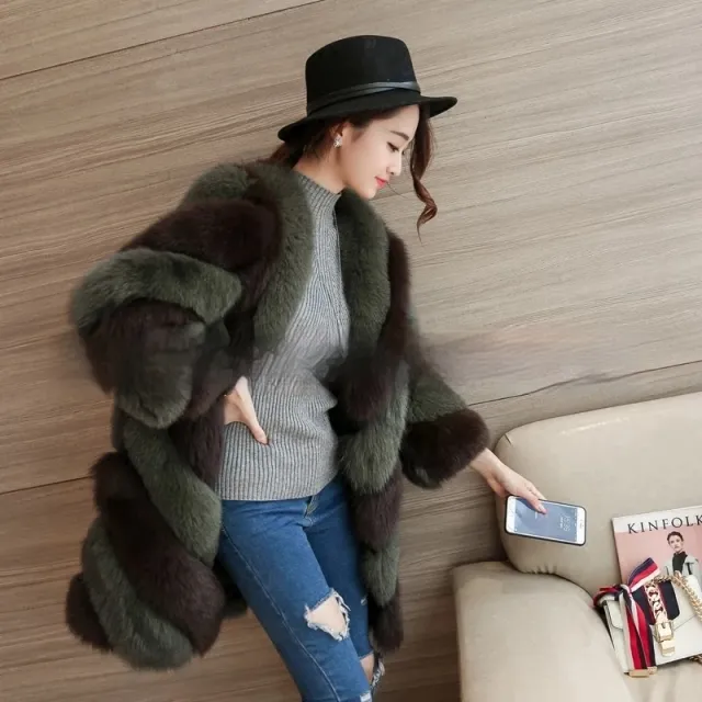 Fashion Personalized Fur Coat For Women Army Green Coffee - Shop at LoveMi