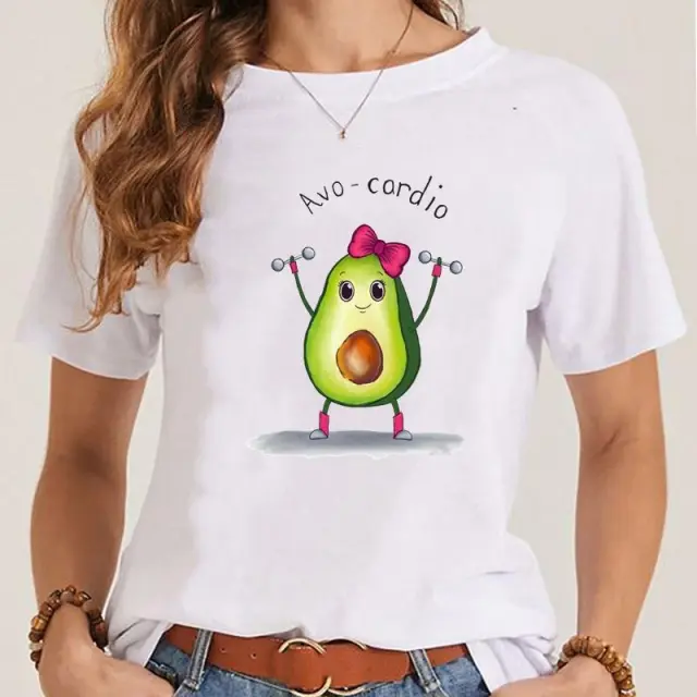 Women's Fashionable Simple Printed Short sleeved T shirt Mgq28265 - Shop at LoveMi