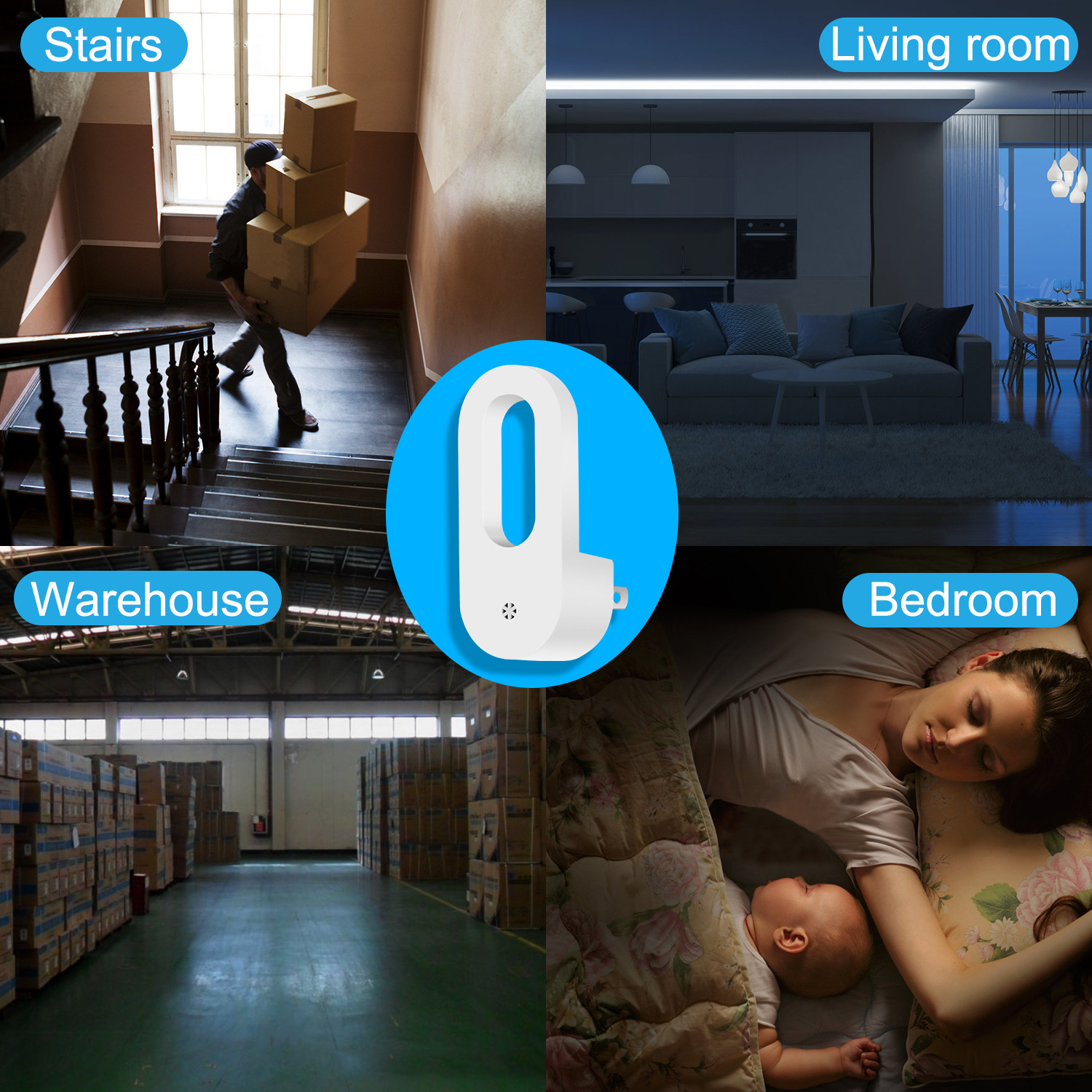 Creative Gift Light Control LED Smart Small Night Lamp Bedroom Bedside