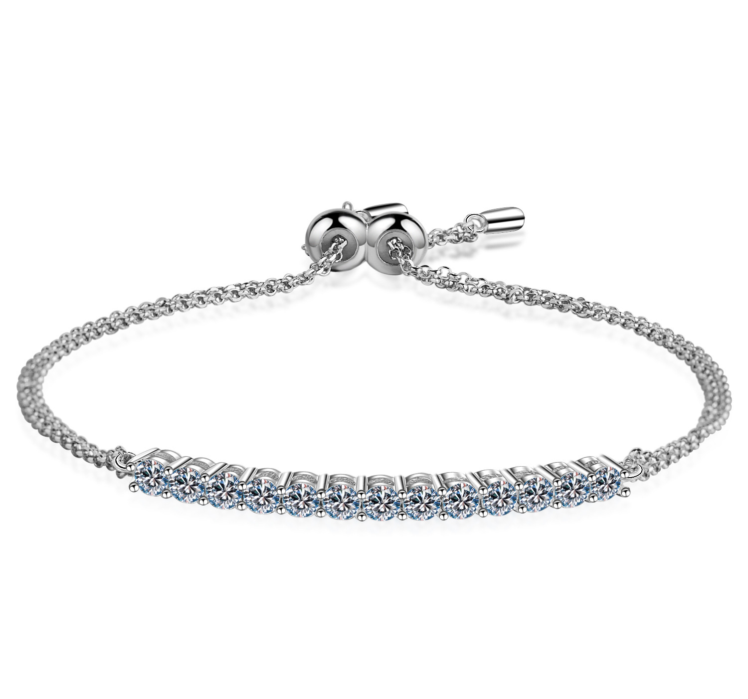 Sterling Silver Bracelet 13 Karat Moissanite