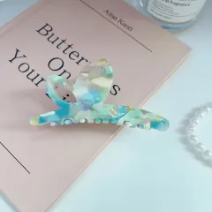 Girls' Updo Shark Clip Barrettes Clip - Floral Green - View 1