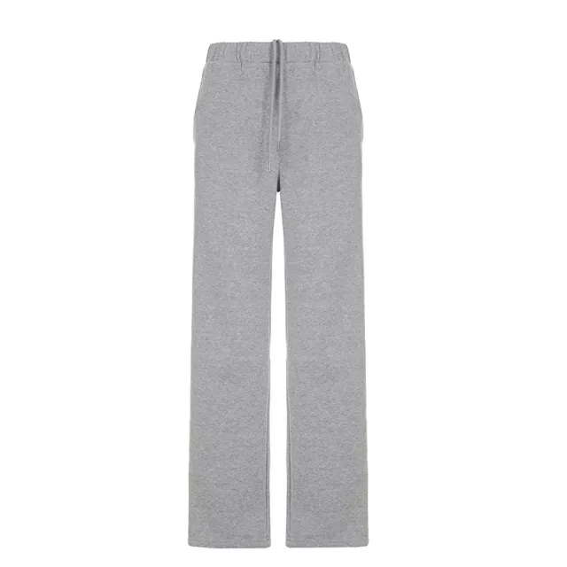 European And American High Sense Solid Color With Fur Sportswear Suit Gray Trousers - Shop at LoveMi