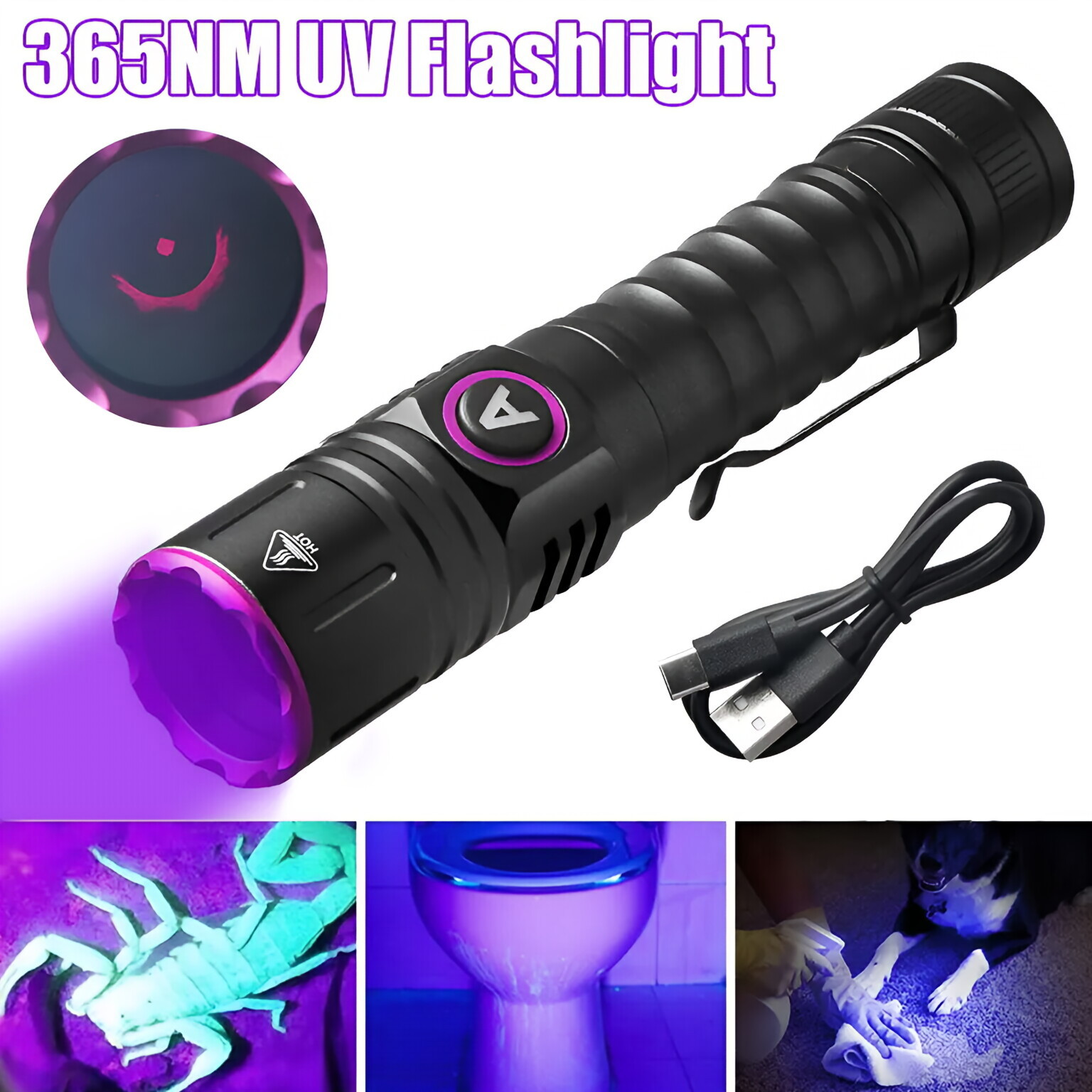 UV Amber Wax Identification Aluminum Alloy Portable Flashlight — foto 3