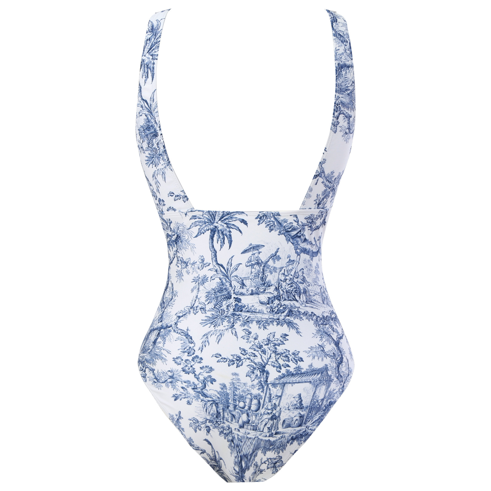 Women's One-piece Swimsuit Conservatively Thin Vintage Print - Image 4