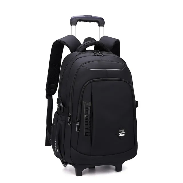 Fashion Six wheel Large Capacity Student Trolley Bag Black - Shop at LoveMi