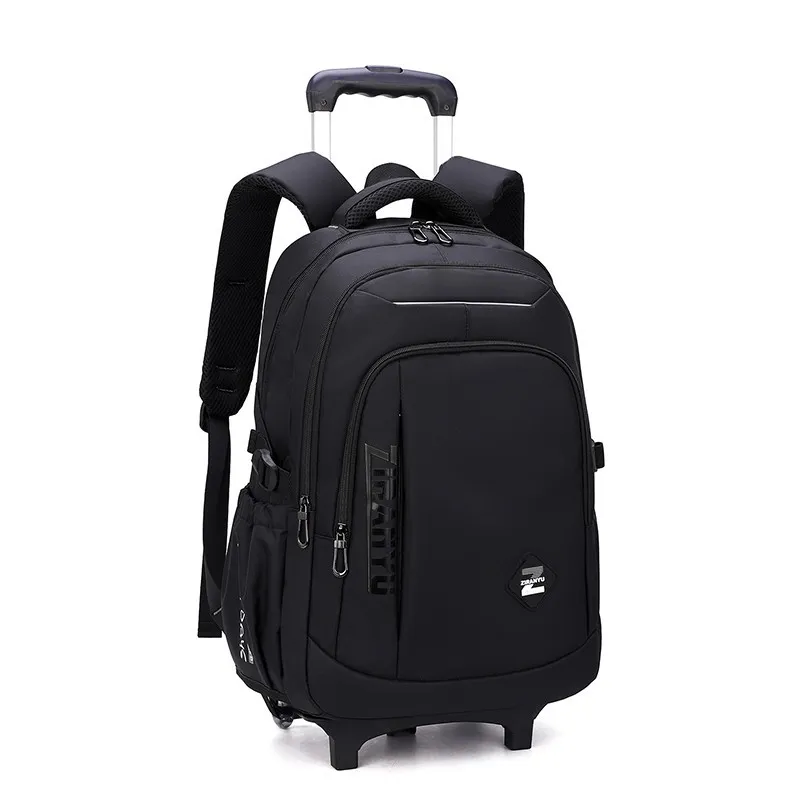 Fashion Six-wheel Large Capacity Student Trolley Bag - Black