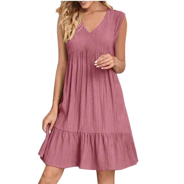 V neck Niche Design Casual Elegant Lines Dress Pink - Shop at LoveMi