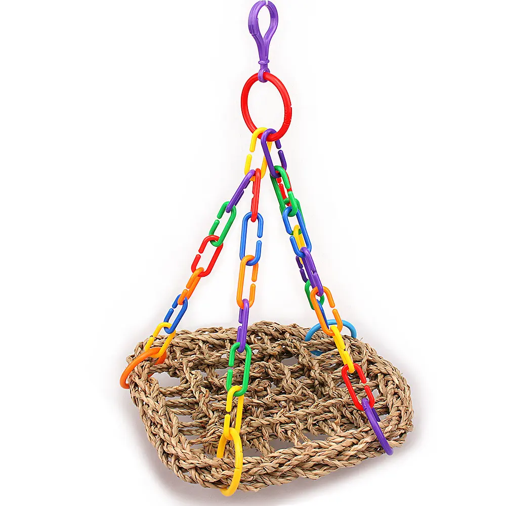 Toy Bird Grass Net Parrot Swing