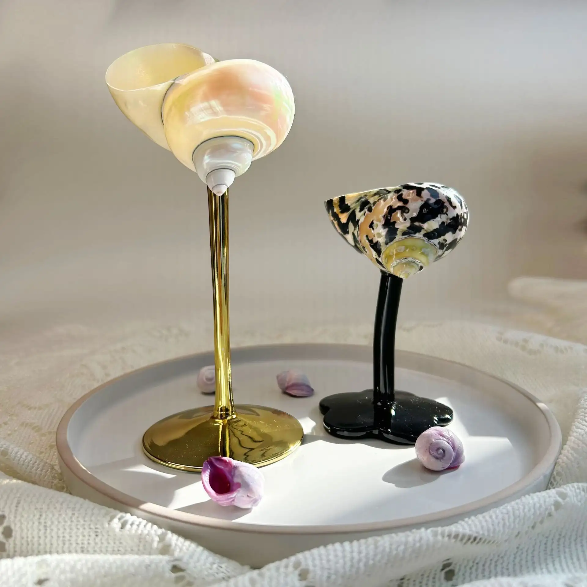 Ins Handmade Shell Conch Wine Glass Aromatherapy Dish