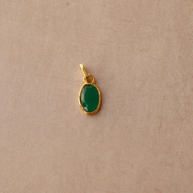 Geometric Coin Stone Pendant Back View