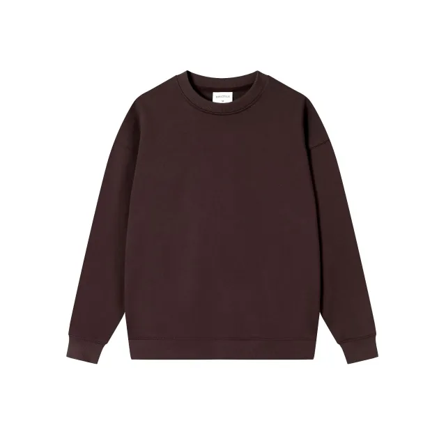 Autumn And Winter Loose Solid Color Drop Shoulder Round Neck Sweater For Women Wu Lekvar M - Shop at LoveMi