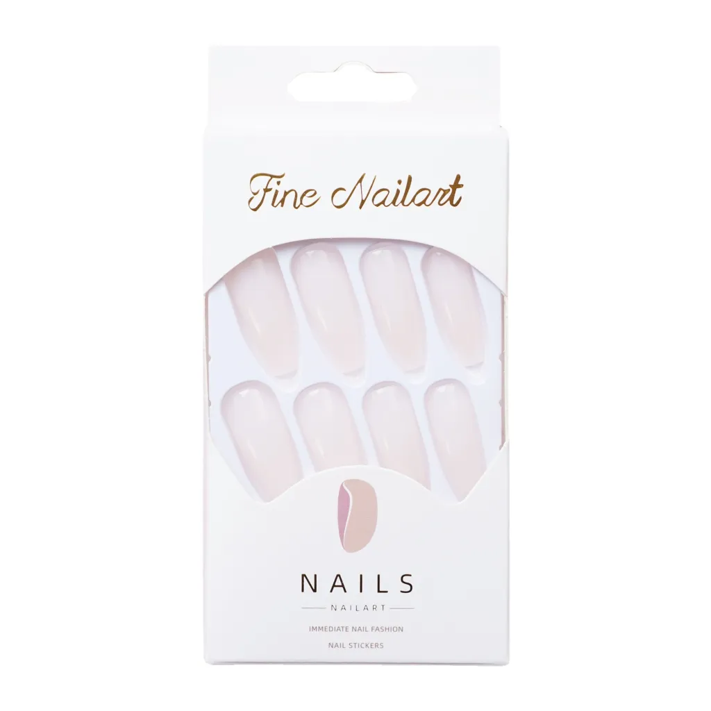 CS-57 Long Ballet Jelly White Fake Nail Tip Wear Nail Stickers Finished Product - Cs 57 Long Ballet Jelly White