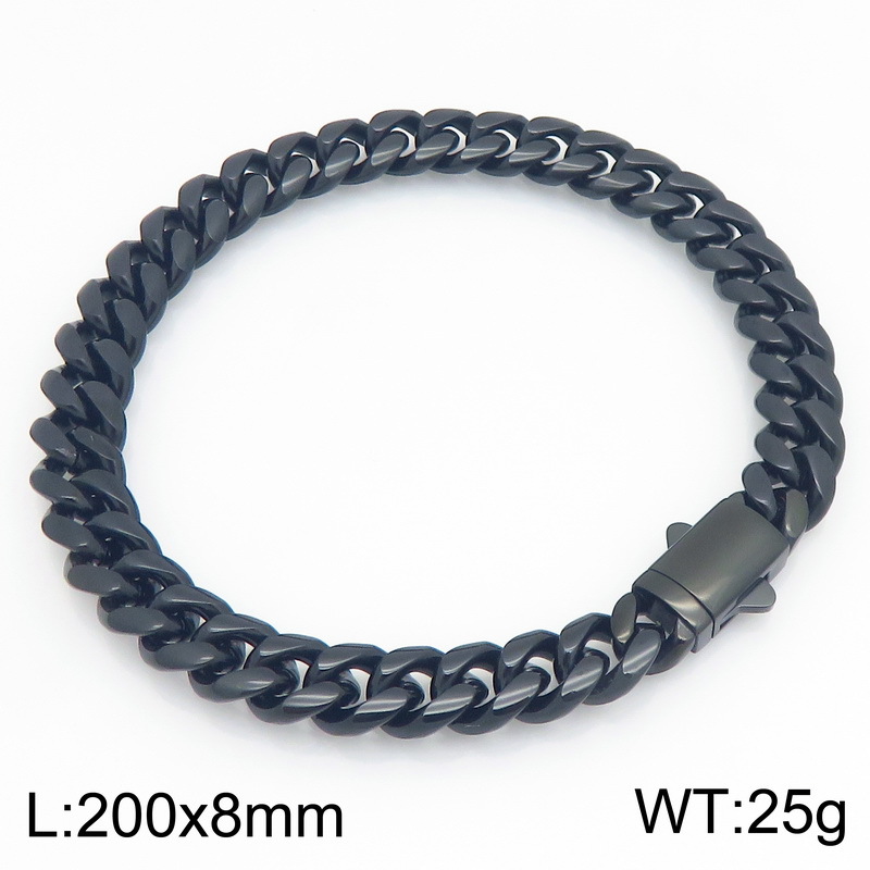 Fashionable And Minimalist Round-polished Cuban-link Bracelet For Men And Women