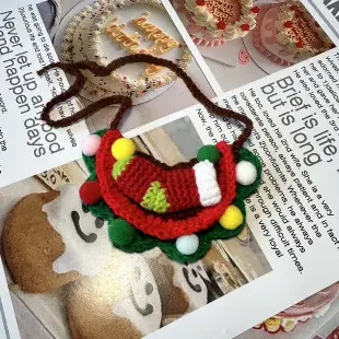 Party Christmas Socks Gloves Elk Scarf Bib Bib Pet Bib