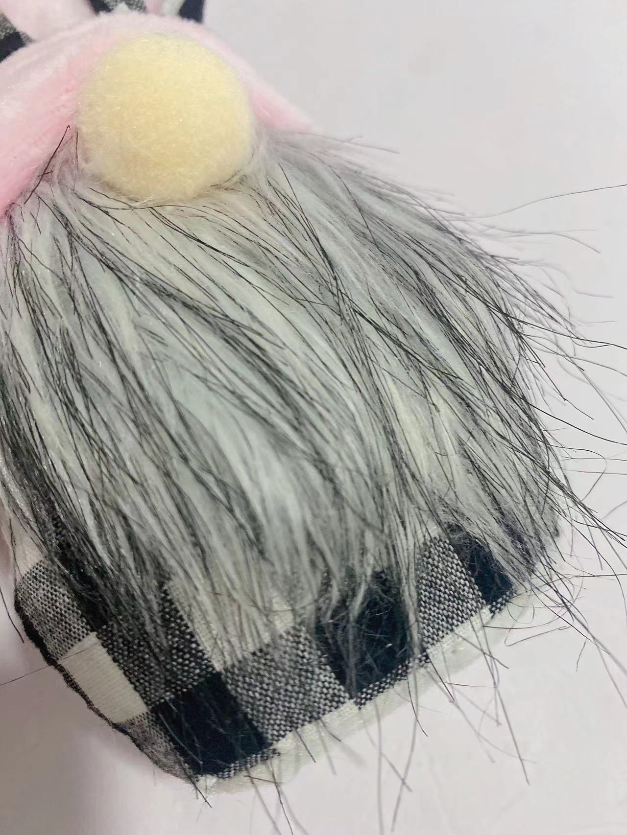 Rabbit Ear Doll Black And White Plaid Pink Dwarf Legless Atmosphere Decoration Ornaments