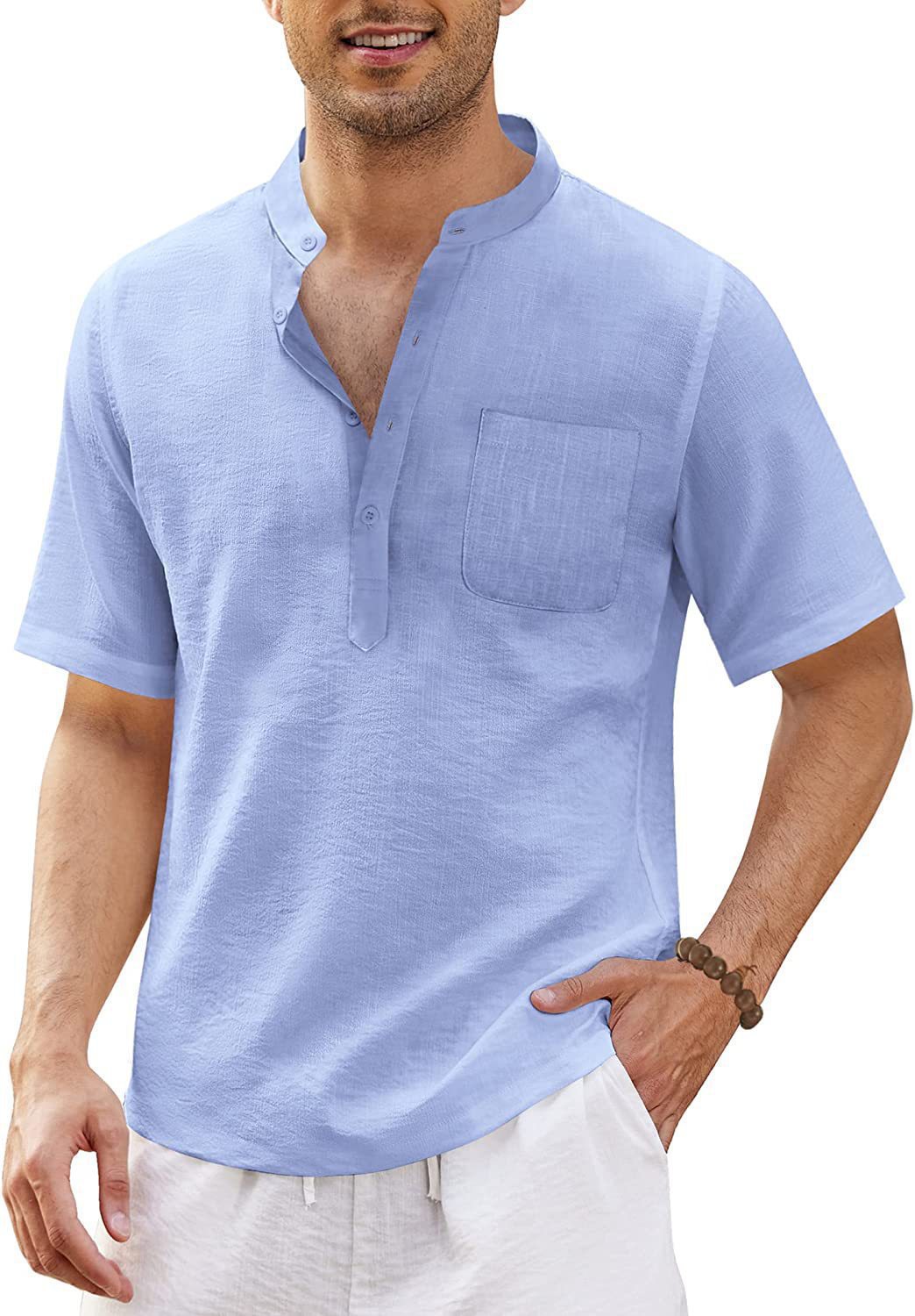 Title 8, European And American Mens Cotton And Linen Ca...