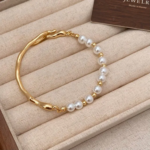 Texture Pearl Bracelet For Women Niche Design Gold - Shop at LoveMi