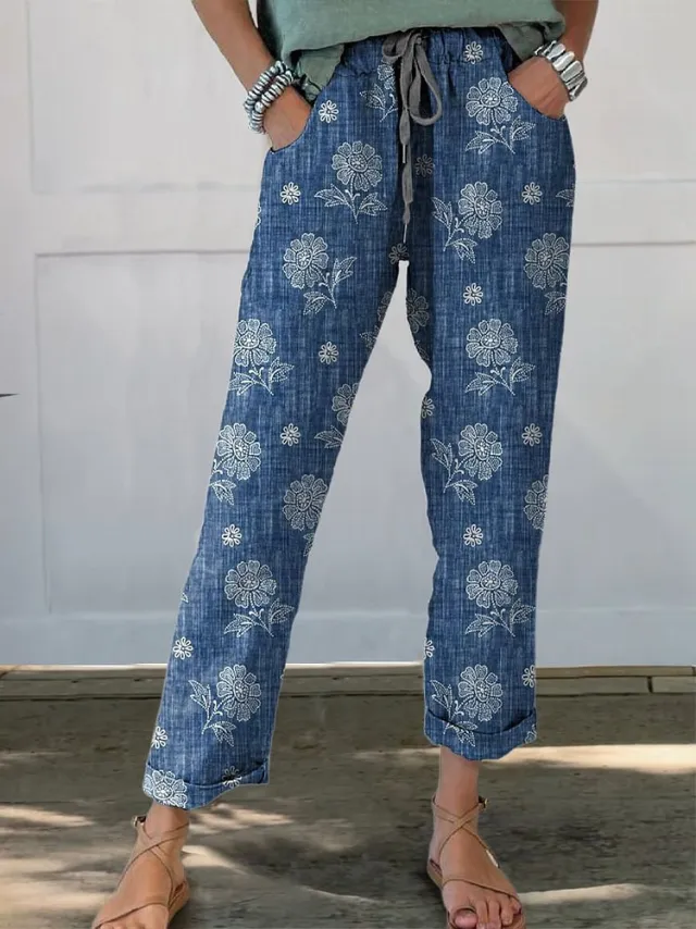 Linglong Linen Drawstring Leisure Trousers Gdsua - Shop at LoveMi