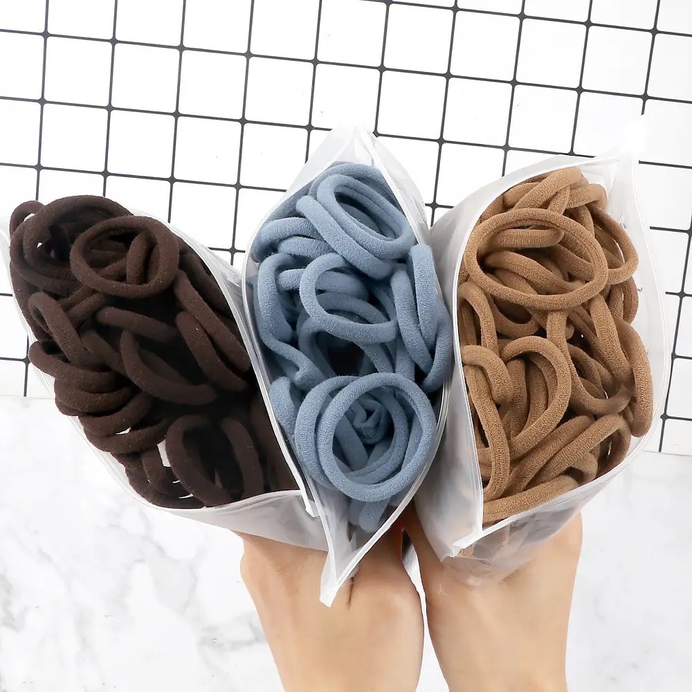 Towel Ring Hair Bands 4cm Solid Color Elastic Hair Rope Female Height Hair Accessory For Ponytail