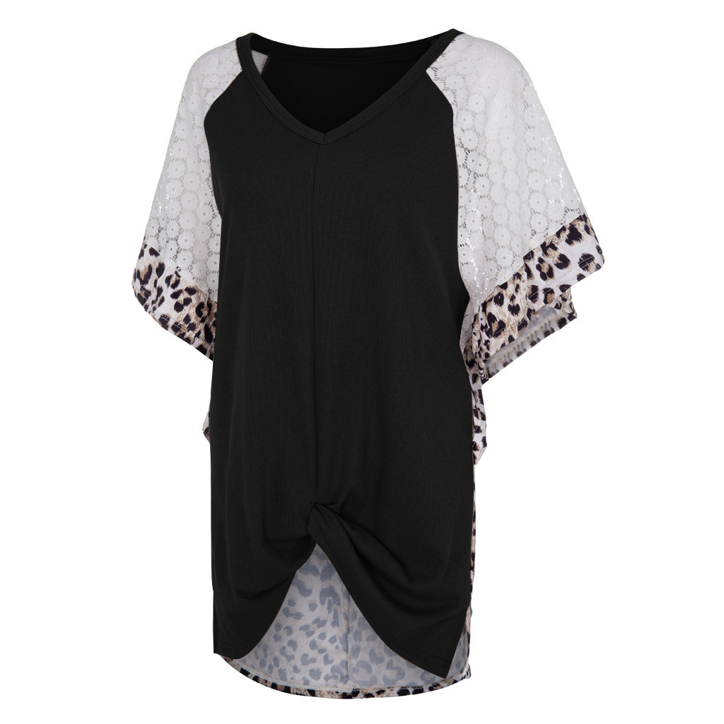 Title 9, Luipaardprint raglan mouwen lace t-shirt