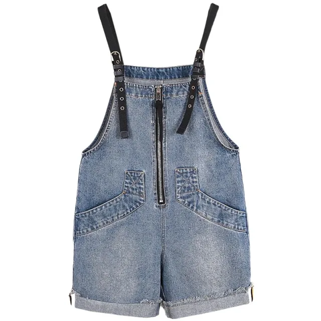 Women's Summer Denim Fashion Casual Loose One piece Shorts Denim Blue - Shop at LoveMi