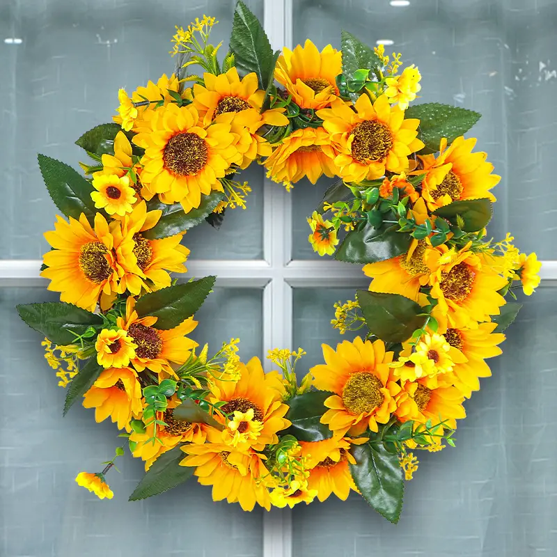 Spring Sunflower Ring Wall Deadwood Rattan Ornaments