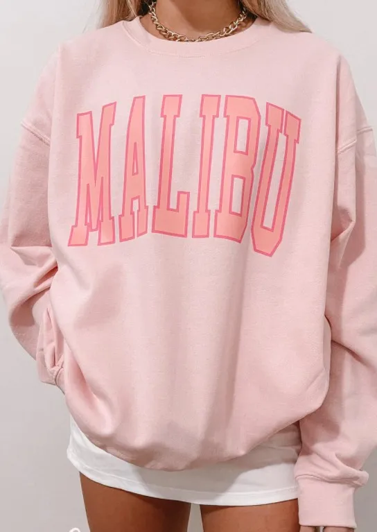 Plus Size Sweater Round Neck Printed Loose Comfortable Top Women Pink - Shop at LoveMi