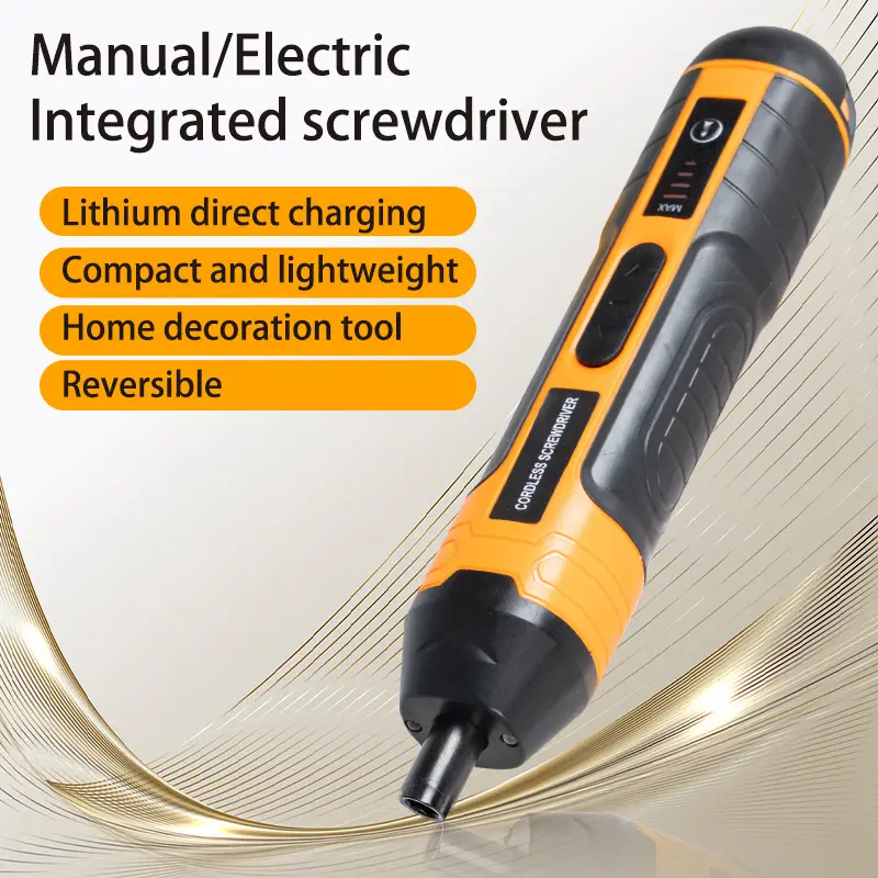 Yellow Straight-handle Lithium-ion Electric Screwdriver