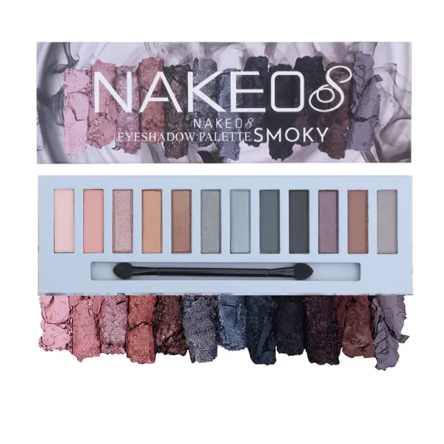 Makeup Eye Shadow Plate Shimmer Matte Smoky Not Smudge Nakeos English Version - Shop at LoveMi