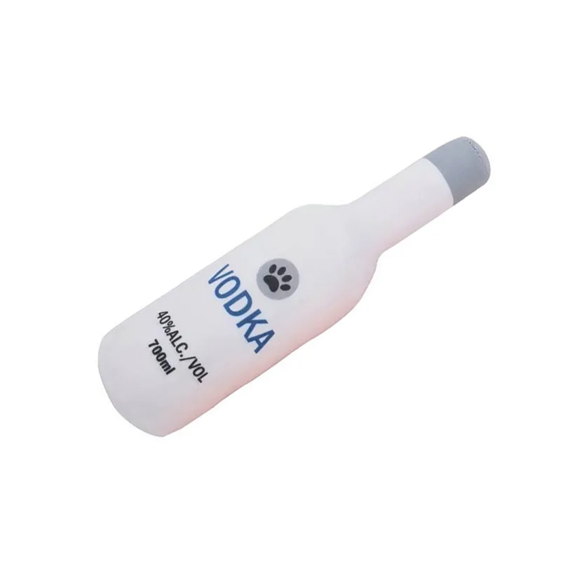 Creative Plush Wine Bottle Pet Toy - White Wine Bottle