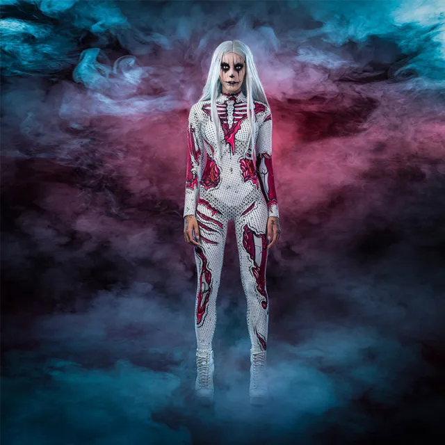 Women's Festival Carnival Costume Skull Suit Jumpsuit Picture Color Xl - Shop at LoveMi
