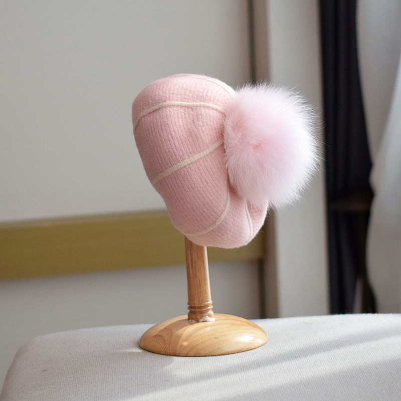 Pumpkin Wool Beret Women's Autumn And Winter Pink - Shop at LoveMi