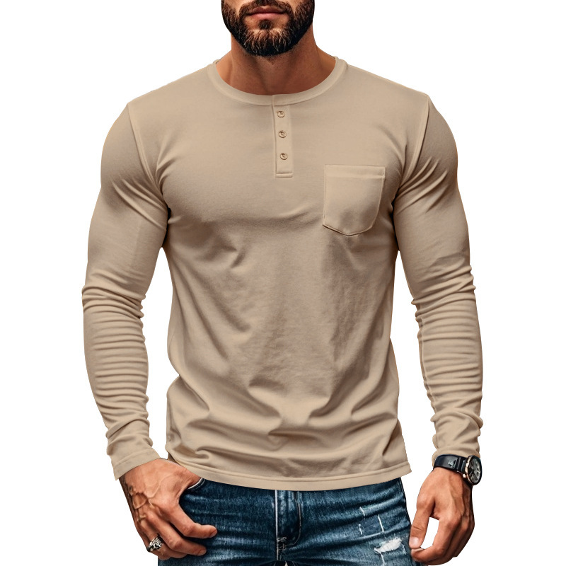 Title 23, Herren Rundhals Langarm T-Shirt Slim Fit Atmung...