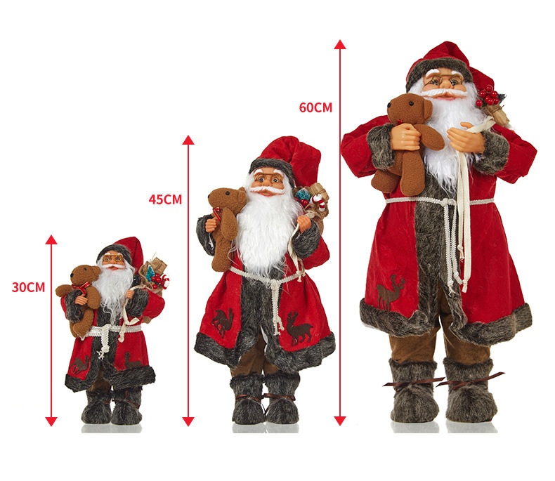 Title 7, Classic Red Clothes Santa Doll Show Window Deco...