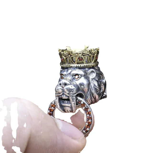 S925 Silver Vintage Lion Pendant Keychain Pendant Single - Shop at LoveMi