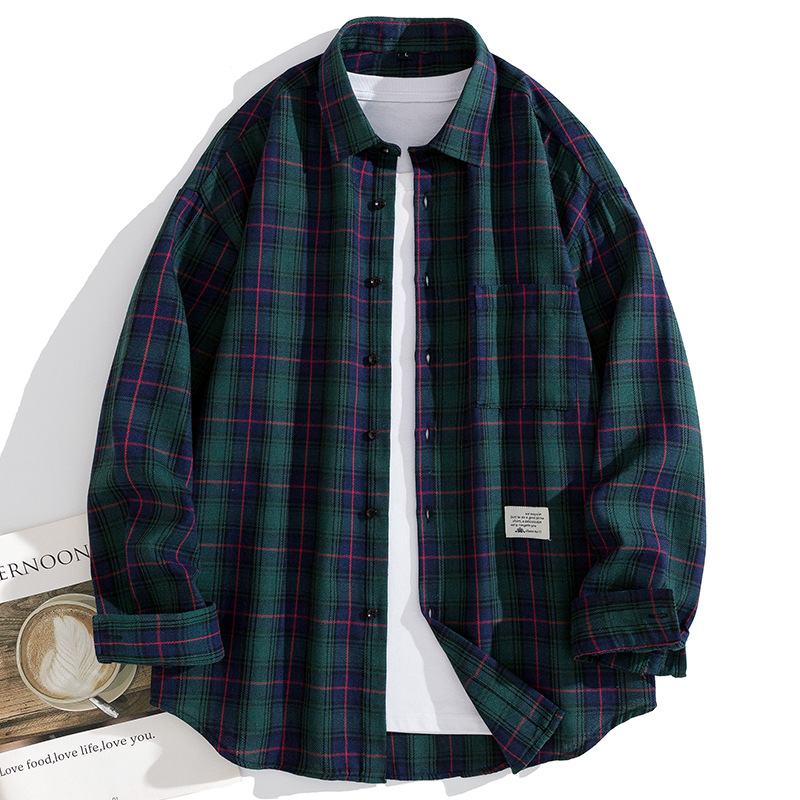 Men's Casual And Loose Plaid Casual Long-sleeve Shirt - Image 5