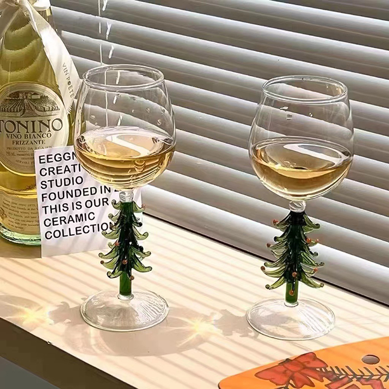 Korean Ins Style Creative Christmas Wine Glass Colorful Christmas Tree Decorative Goblet