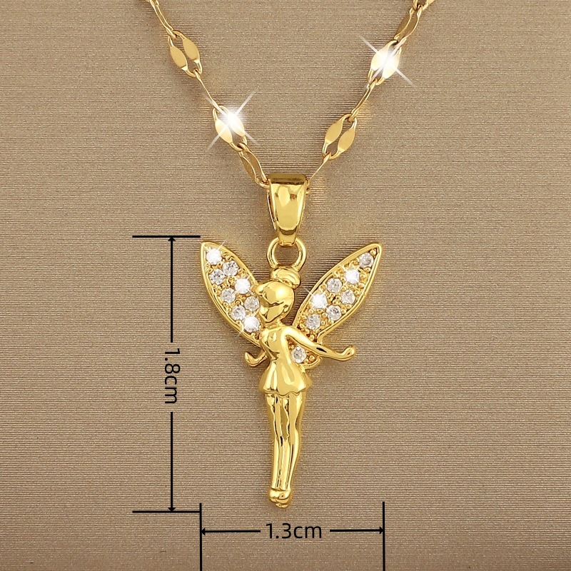 Angel Pendant Titanium Steel Necklace