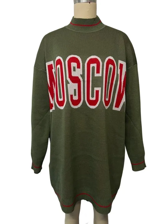 American Street Style Round Neck Contrast Color Letter Sweater Ls1728 Green - Shop at LoveMi