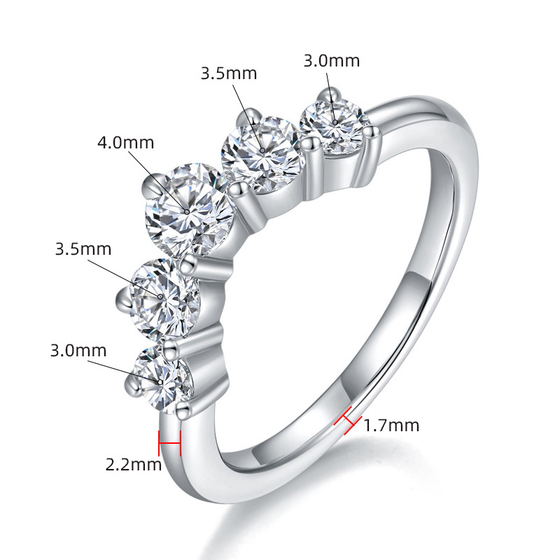 925 Sterling Moissanite Ring Women