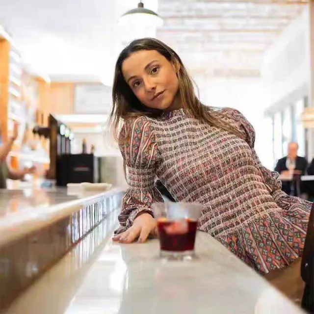 Fashion Ruffles Pleated Plaid Round Neck Long Sleeve Top Women's Clothing Floral - Shop at LoveMi